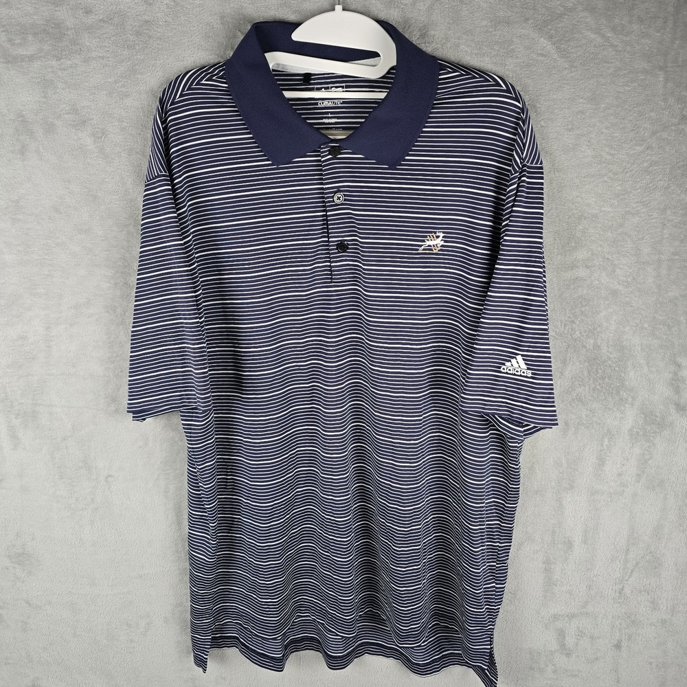 Adidas Climalite Golf Polo Shirt Striped  Size Large